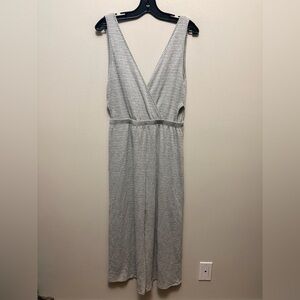 CAUTION TO THE WIND Gray Wide Leg Jumpsuit